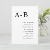 Classic Alphabetical Wedding Seating Chart Card 招待状 (スタンド正面)