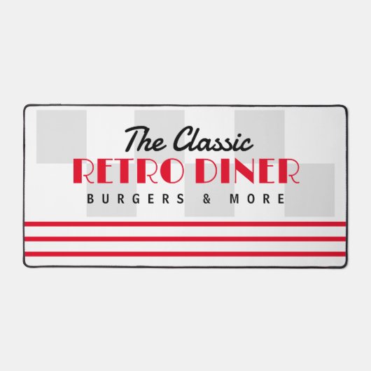 Classic American 50's diner restaurant retro style デスクマット (正面)