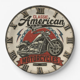 Classic American Motorcycles Vintage Cruiser ペーパープレート