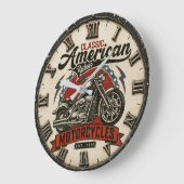 Classic American Motorcycles Vintage Cruiser ラージ壁時計 (傾斜)