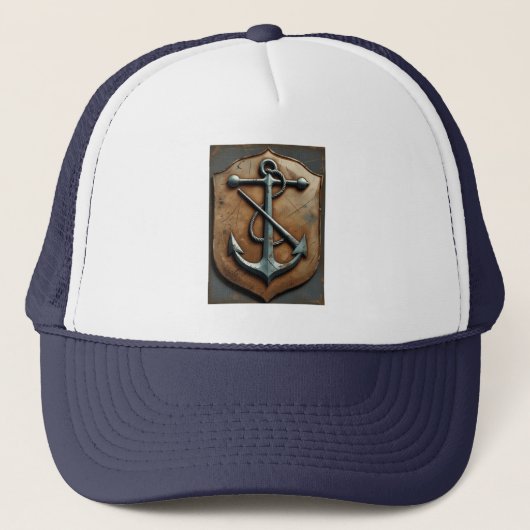 Classic Anchor Emblem – Vintage Maritime Design キャップ (正面)