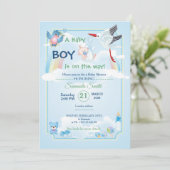 Classic and cute Stork Baby Shower Invitation 招待状 (スタンド正面)