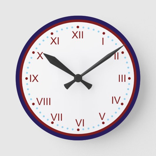 Classic and Elegant Roman Numeral ラウンド壁時計 (正面)