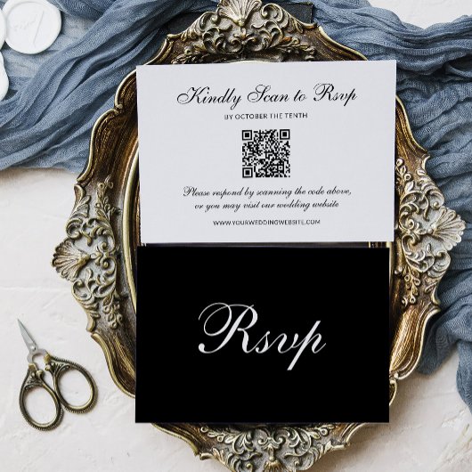 Classic and Formal Black | QR Code Wedding 出欠カード