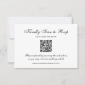 Classic and Formal Black | QR Code Wedding 出欠カード (正面)