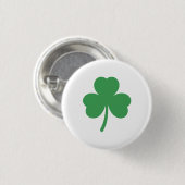 Classic and Lucky Three Leaf Clover Round Button  缶バッジ (正面&裏面)
