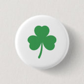 Classic and Lucky Three Leaf Clover Round Button  缶バッジ (正面)