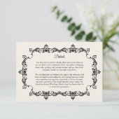 Classic Antique Ivory Ornately Framed Wedding エンクロージャーカード (スタンド正面)