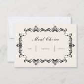 Classic Antique Ivory Ornately Framed Wedding 出欠カード (裏面)