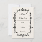 Classic Antique Ivory Ornately Framed Wedding RSVP (裏面)