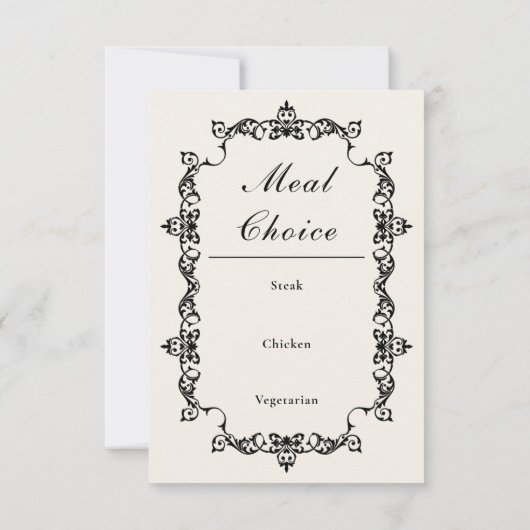 Classic Antique Ivory Ornately Framed Wedding RSVP (裏面)