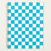 Classic aqua blue checkerboard プランナー手帳 (正面)