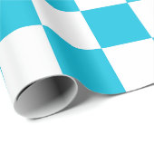 Classic aqua blue checkerboard ラッピングペーパー (ロールコーナー)