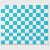 Classic aqua blue checkerboard ラッピングペーパー (フラット)