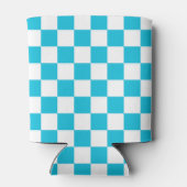 Classic aqua blue checkerboard 缶クーラー (裏面)