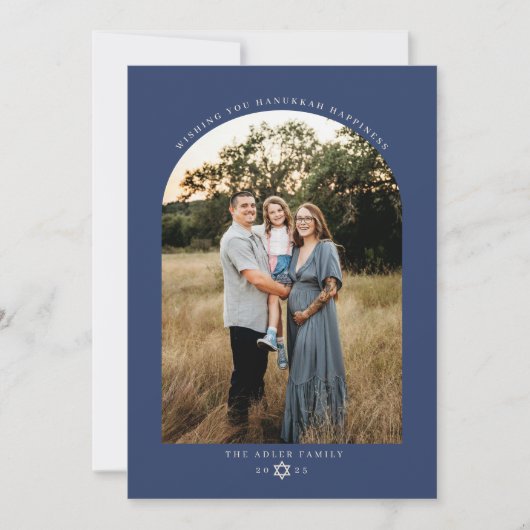 Classic Arch Hanukkah Photo シーズンカード (正面)