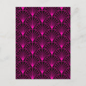 Classic Art Deco Pattern in Pink and Black ポストカード (正面)