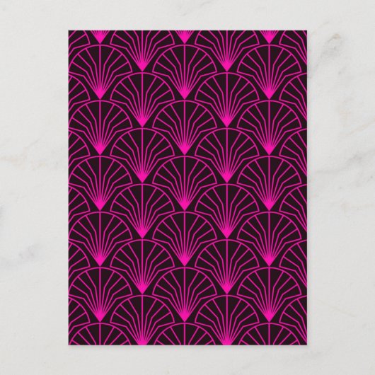 Classic Art Deco Pattern in Pink and Black ポストカード (正面)