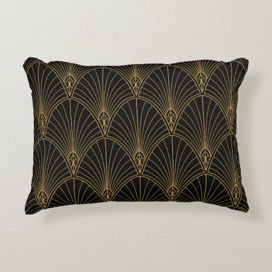 Classic Art Deco Seamless Pattern. Geometric Styli アクセントクッション (正面)