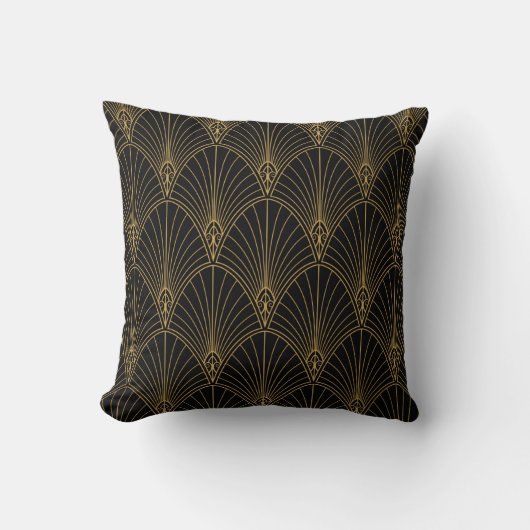 Classic Art Deco Seamless Pattern. Geometric Styli クッション (正面)
