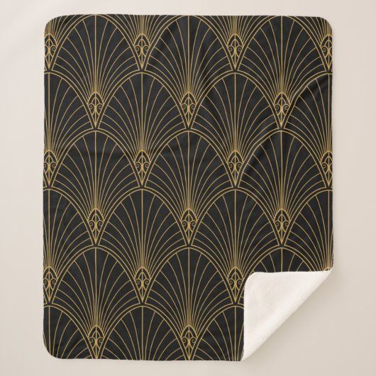 Classic Art Deco Seamless Pattern. Geometric Styli シェルパブランケット (正面)