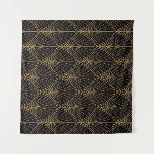 Classic Art Deco Seamless Pattern. Geometric Styli タペストリー (正面(横))