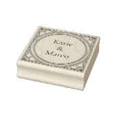 Classic Art Deco Wooden Couple's Names ラバースタンプ (スタンプ)