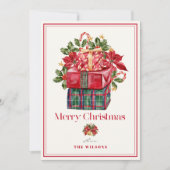 Classic Assorted Presents Photo Christmas シーズンカード (正面)