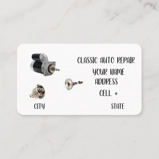 Classic Auto Repair Business Card 名刺 (正面)