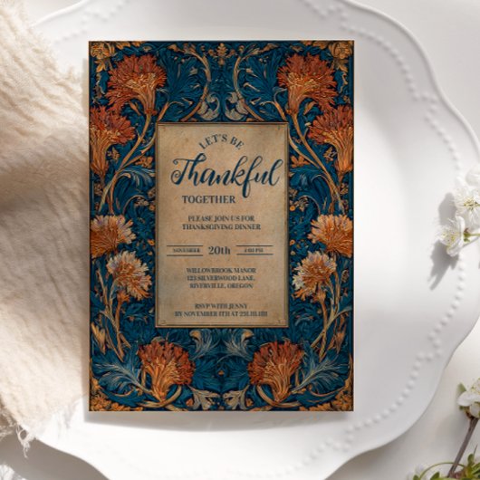 Classic Autumn Blue Harvest Celebration 招待状