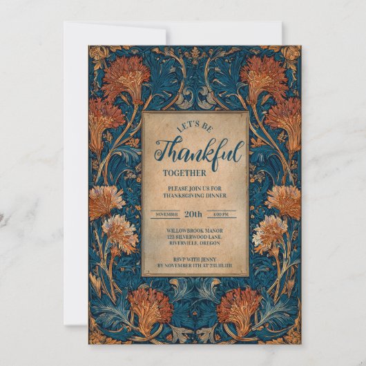 Classic Autumn Blue Harvest Celebration 招待状 (正面)