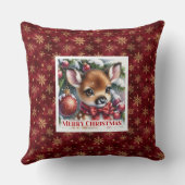 Classic Baby Fawn Winter Scene Kids Room Decor  クッション (裏面)