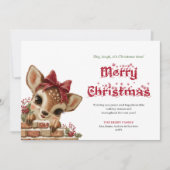 Classic Baby Reindeer Cute Watercolor Greeting   シーズンカード (正面)
