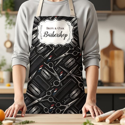 Classic Barbershop Tools Vintage Style エプロン