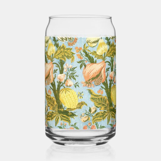 Classic Baroque Floral Fruit Damask Textile ガラス缶 (正面)