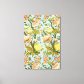Classic Baroque Floral Fruit Damask Textile キャンバスプリント (正面)
