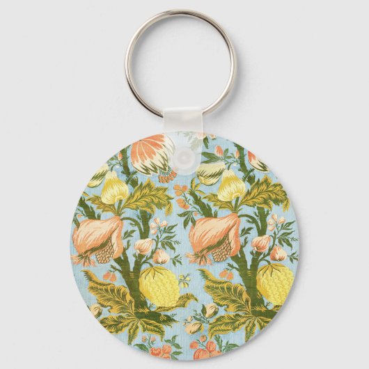 Classic Baroque Floral Fruit Damask Textile キーホルダー (正面)