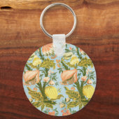 Classic Baroque Floral Fruit Damask Textile キーホルダー (正面)