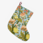 Classic Baroque Floral Fruit Damask Textile ラージクリスマスストッキング (正面 (吊り時))