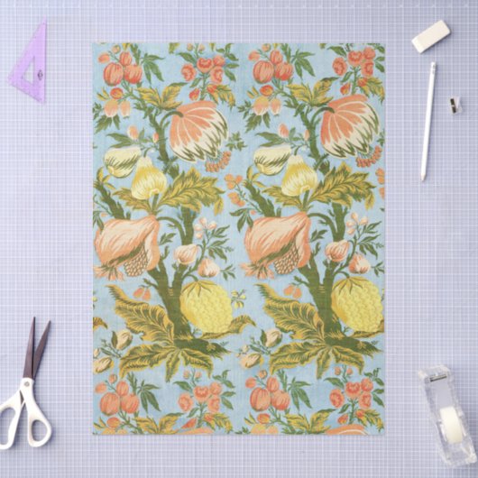 Classic Baroque Floral Fruit Damask Textile 薄葉紙 (クラフト)