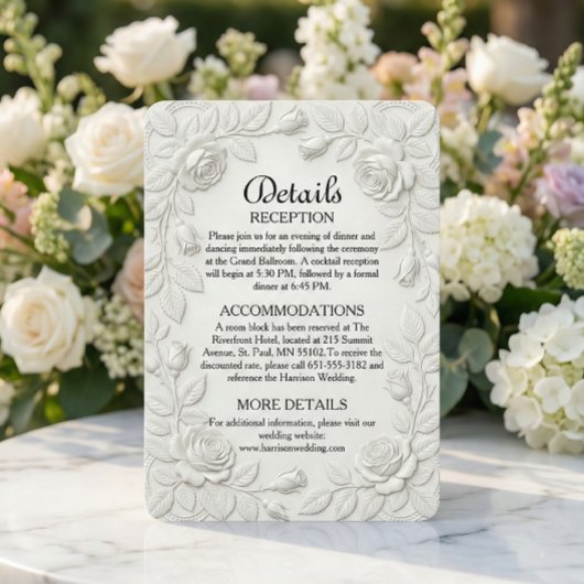 Classic Baroque Ornate Scrollwork Ivory エンクロージャーカード