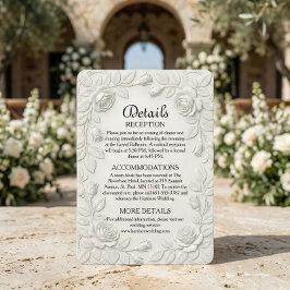 Classic Baroque Ornate Scrollwork Ivory エンクロージャーカード