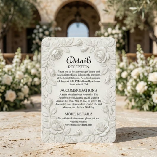 Classic Baroque Ornate Scrollwork Ivory エンクロージャーカード