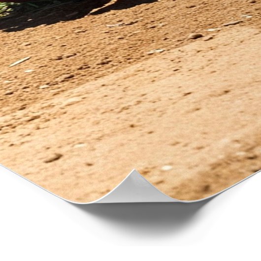 Classic Baseball Glove on Infield Dirt ポスター (角)