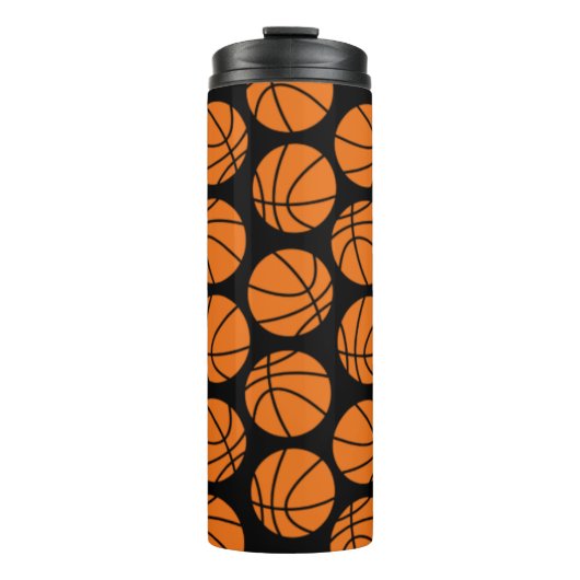 Classic Basketball Pattern on Black タンブラー (正面)