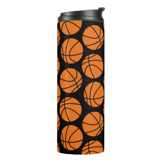 Classic Basketball Pattern on Black タンブラー (回転左)