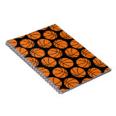 Classic Basketball Pattern on Black ノートブック (右側)