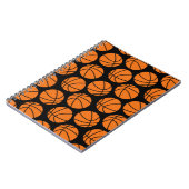 Classic Basketball Pattern on Black ノートブック (左側)