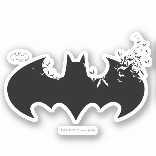 Classic Batman Logo Dissolving Into Bats シール (正面)