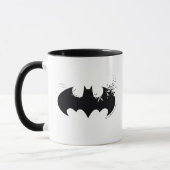 Classic Batman Logo Dissolving Into Bats マグカップ (左)